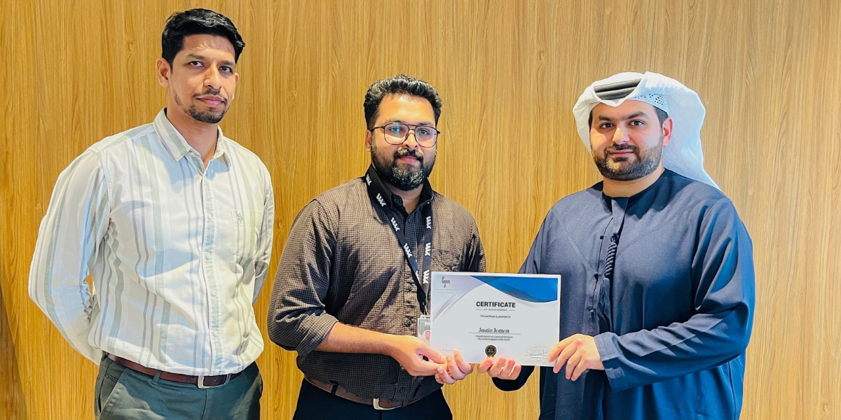 Employee of the month award at HYM Investments